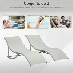 Outsunny 2 Tumbonas Plegables En Forma De S Ergonómica Con Marco De Aluminio Texteline Para Piscina Patio Jardín Terraza 165x61x63 Cm Beige 17 Outsunny 2 Tumbonas Plegables En Forma De S Ergonómica Con Marco De Aluminio Texteline Para Piscina Patio Jardín Terraza 165x61x63 Cm Beige -OUTSUNNY TIENDA c994e1e2da239070ab472c6739b11e94442a54c2 880c6586b810472fabc4e620ca2e95f0
