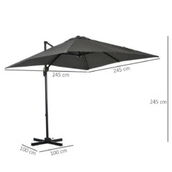 Outsunny Sombrilla De Jardín De Aluminio 245x245x245 Cm Parasol Excéntrico Con Manivela Giratorio 360° Inclinación De 5 Niveles Tela Desmontable Y Ventilación Para Patio Terraza Gris 13 Outsunny Sombrilla De Jardín De Aluminio 245x245x245 Cm Parasol Excéntrico Con Manivela Giratorio 360° Inclinación De 5 Niveles Tela Desmontable Y Ventilación Para Patio Terraza Gris -OUTSUNNY TIENDA c9a09cddbe9eeb62115a565366758aa98f57a65c 7358c4f23aab42209f793693039a989c