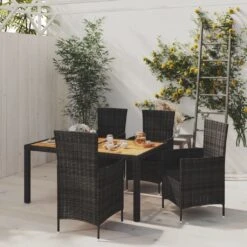 Juego De Comedor Jardín 5 Pzas Y Cojines Ratán Sintético Negro VidaXL 10 Juego De Comedor Jardín 5 Pzas Y Cojines Ratán Sintético Negro VidaXL -OUTSUNNY TIENDA ca4173abe45a76945ee1b6187614575c0bf997dd 176f0eb2e99e45f2ba0fb9ae30963891