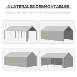 Outsunny Carpa Para Fiestas 6x3 M Pabellón De Jardín Con 2 Paredes Laterales Extraíbles 2 Puertas Y 6 Ventanas Con Cremalleras Protección UV Para Eventos Celebraciones Blanco -OUTSUNNY TIENDA ca50d3d9ebf06c48c09bfa6e7f0033f5c3f4ca70 317319f947f84666a1e7ff9d57a23f5e