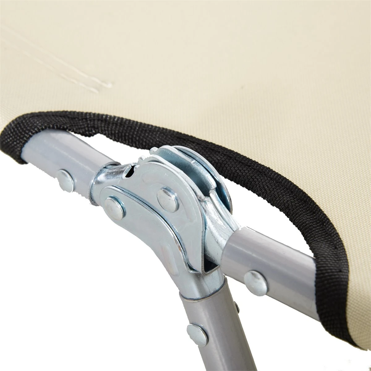 Outsunny Tumbona Reclinable Y Plegable De Jardín Con Orificio De Lectura Reposacabezas Y Respaldo Ajustable En 5 Niveles Para Playa 182x56x24,5 Cm Beige 7 Outsunny Tumbona Reclinable Y Plegable De Jardín Con Orificio De Lectura Reposacabezas Y Respaldo Ajustable En 5 Niveles Para Playa 182x56x24,5 Cm Beige - Imagen 5