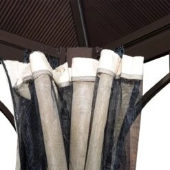 Outsunny Cenador Para Jardín 3x3 M Alumnio Pabellón Para Exterior Con Techo De Policarbonato Anti-UV Y 4 Mosquiteras Laterales Con Cremalleras Para Fiestas Eventos Beige -OUTSUNNY TIENDA cc21554afdc6fb9929834704ff06b5a8da2dd4e5 2ccb929eb93a40359c5dcded97fd5768