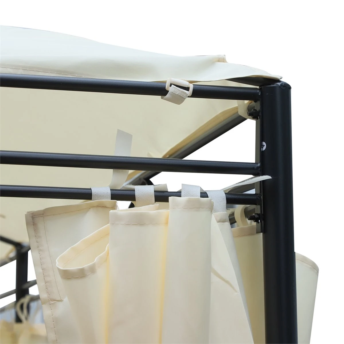 Outsunny Cenador De Jardín 4x3 M Pabellón Con 4 Paredes Laterales Y Techo Con 12 Orificios De Drenaje Marco De Metal Para Reunión Familiar Fiestas Bodas Crema 11 Outsunny Cenador De Jardín 4x3 M Pabellón Con 4 Paredes Laterales Y Techo Con 12 Orificios De Drenaje Marco De Metal Para Reunión Familiar Fiestas Bodas Crema - Imagen 9