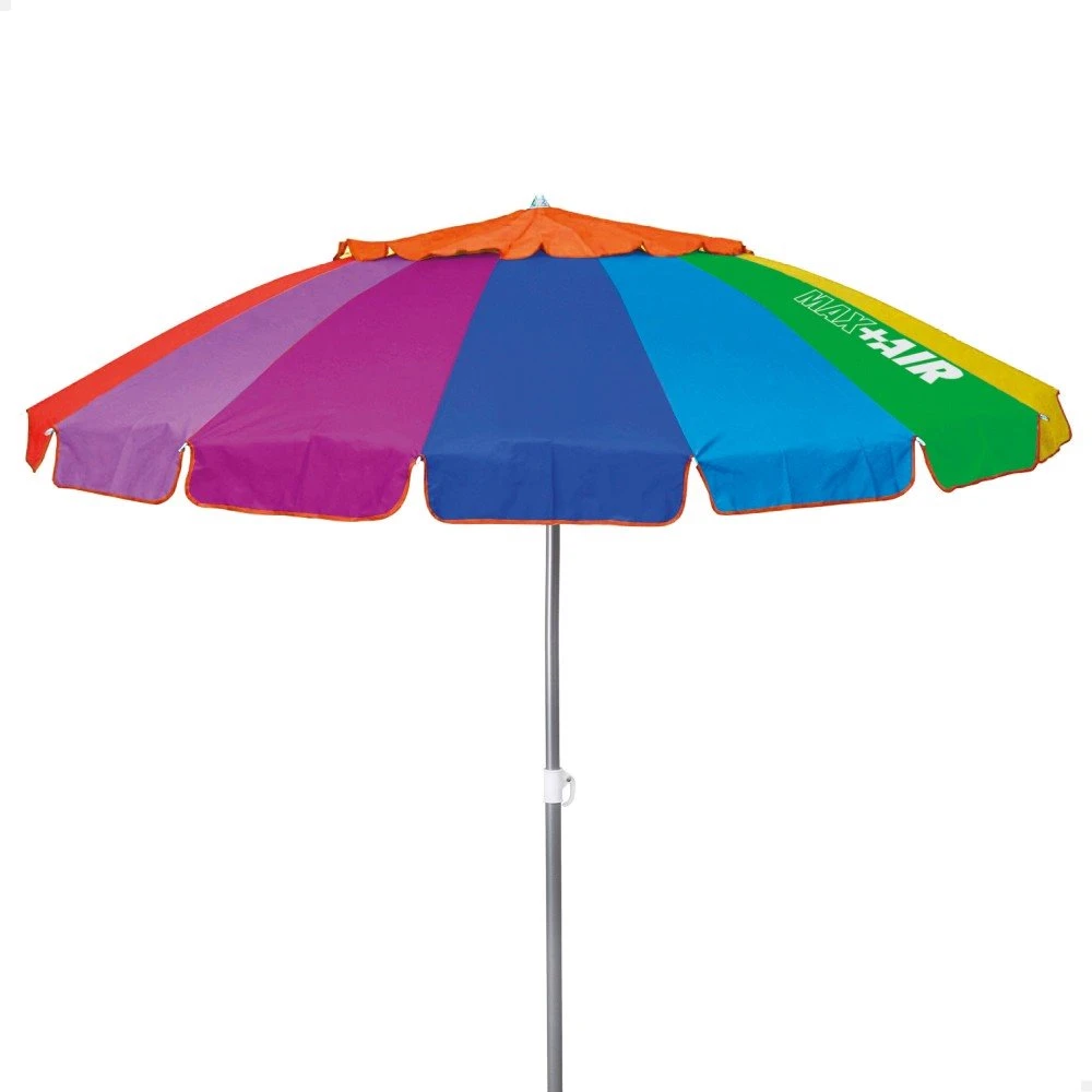 Sombrilla Playa Antiviento Ø220 Cm Multicolor C/mástil Inclinable Y Protección UV50 Aktive 4 Sombrilla Playa Antiviento Ø220 Cm Multicolor C/mástil Inclinable Y Protección UV50 Aktive - Imagen 2