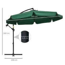 Outsunny Sombrilla De Jardín Ø293x240 Cm Parasol Excéntrico Con Rotación De 360° Manivela Base Cruzada Y Soporte De Acero Para Terraza Patio Balcón Verde 13 Outsunny Sombrilla De Jardín Ø293x240 Cm Parasol Excéntrico Con Rotación De 360° Manivela Base Cruzada Y Soporte De Acero Para Terraza Patio Balcón Verde -OUTSUNNY TIENDA ce13f163ff3026fbddbdeca1f3638e2bd9af8908 bd487096a7834afea07cf64377700441