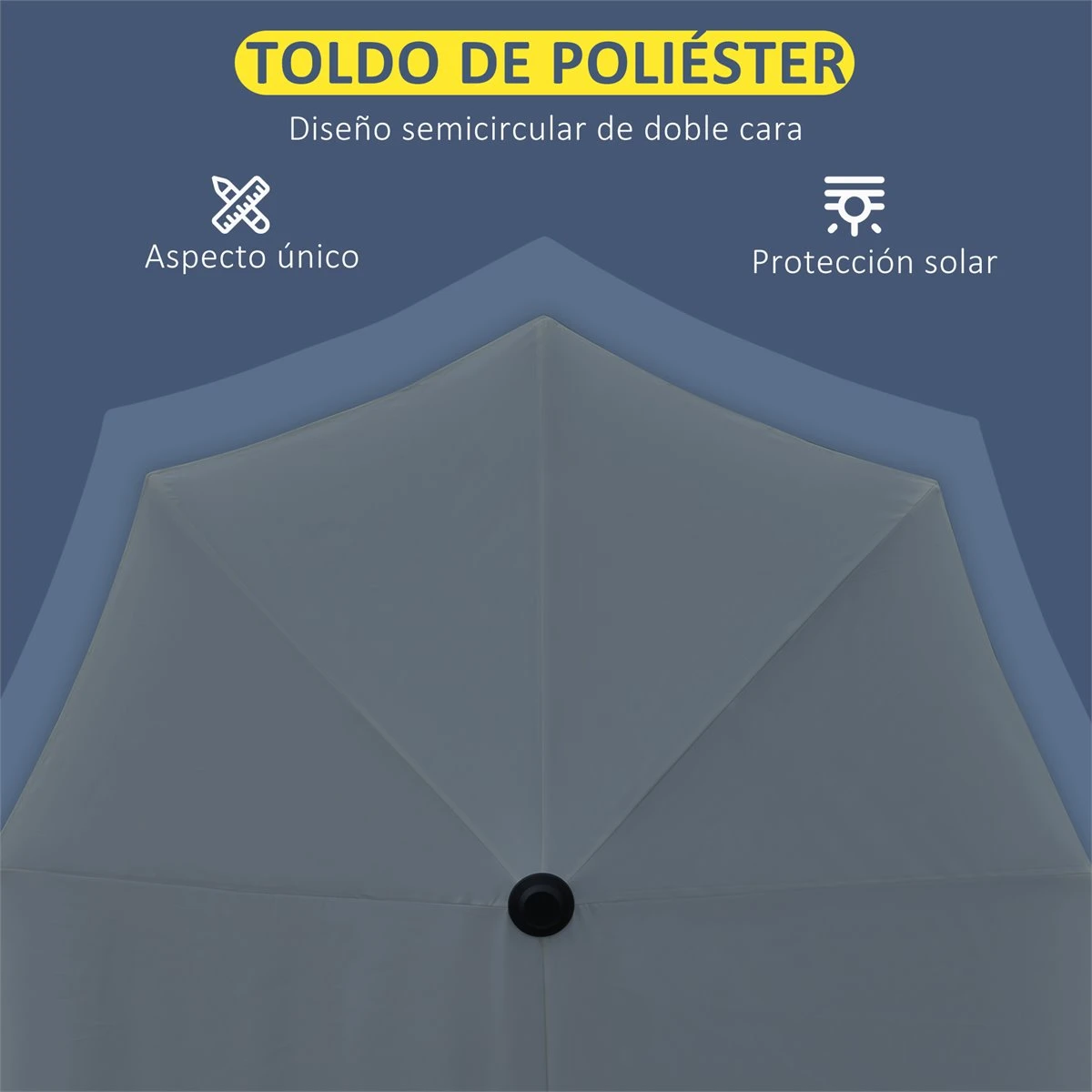 Outsunny Sombrilla De Pared De Jardín 200x190x240 Cm Parasol Con Manivela Poste De Acero Y Base Cruzada Protección Solar Para Terraza Balcón Exterior Gris 9 Outsunny Sombrilla De Pared De Jardín 200x190x240 Cm Parasol Con Manivela Poste De Acero Y Base Cruzada Protección Solar Para Terraza Balcón Exterior Gris - Imagen 7