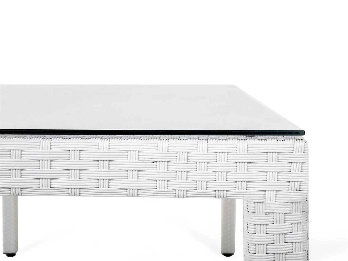 Mesa De Jardín De Ratán Blanco 220 X 100 Cm ITALY 9 Mesa De Jardín De Ratán Blanco 220 X 100 Cm ITALY - Imagen 7