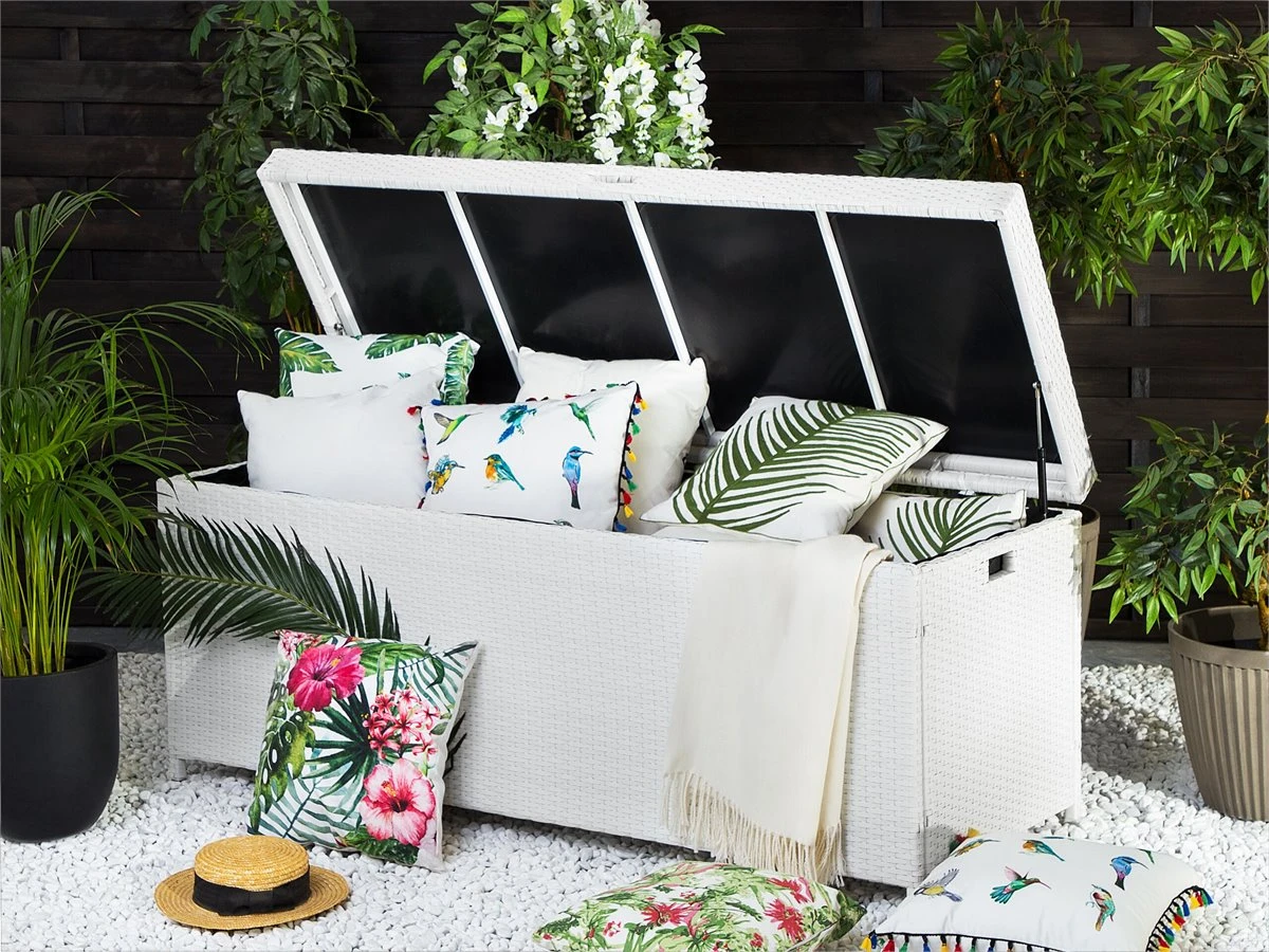 Arcón De Ratán Blanco 158 X 63 Cm MODENA 3 Arcón De Ratán Blanco 158 X 63 Cm MODENA