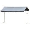 Outsunny Toldo De Pie Independiente 300x295x260 Cm Con Manivela Doble Cara Ángulo Ajustable Portátil Protección Solar Para Jardín Terraza Patio Gris