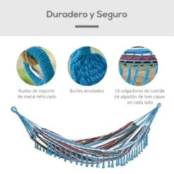 Outsunny Hamaca Doble Portátil De Algodón 285x150 Cm Con Bolsa De Transporte Para Exteriores Patio Jardín Playa Camping Carga 180 Kg Multicolor 15 Outsunny Hamaca Doble Portátil De Algodón 285x150 Cm Con Bolsa De Transporte Para Exteriores Patio Jardín Playa Camping Carga 180 Kg Multicolor -OUTSUNNY TIENDA cf57fbebff9846f4f66ce2fd98b3324b4aa62fd8 cb792fdf40154be1ac28723f1b928854