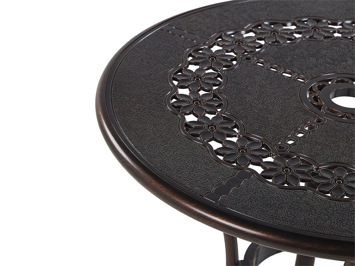 Mesa De Jardín De Metal Marrón Oscuro ⌀ 65 Cm BOVINO 6 Mesa De Jardín De Metal Marrón Oscuro ⌀ 65 Cm BOVINO - Imagen 4