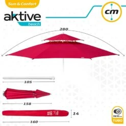 Sombrilla Octogonal 280 Cm Doble Techo Y Protección UV35 +Aktive Beach -OUTSUNNY TIENDA d23b278d11e0fe69a034baf5cf9d0d99d5d699a0 e1f92109c100400cbd7bd7a82ab92974