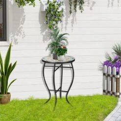 Outsunny Mesa De Jardín Redonda Mesa Auxiliar De Mosaico Con Patas De Metal Para Patio Terraza Exterior Balcón 35,5x35,5x53,5 Cm Turquesa 10 Outsunny Mesa De Jardín Redonda Mesa Auxiliar De Mosaico Con Patas De Metal Para Patio Terraza Exterior Balcón 35,5x35,5x53,5 Cm Turquesa -OUTSUNNY TIENDA d2434316a9879b93368baaf183e9f8c3665f694e 874b48a266d4447eb578b9344ad4c68c