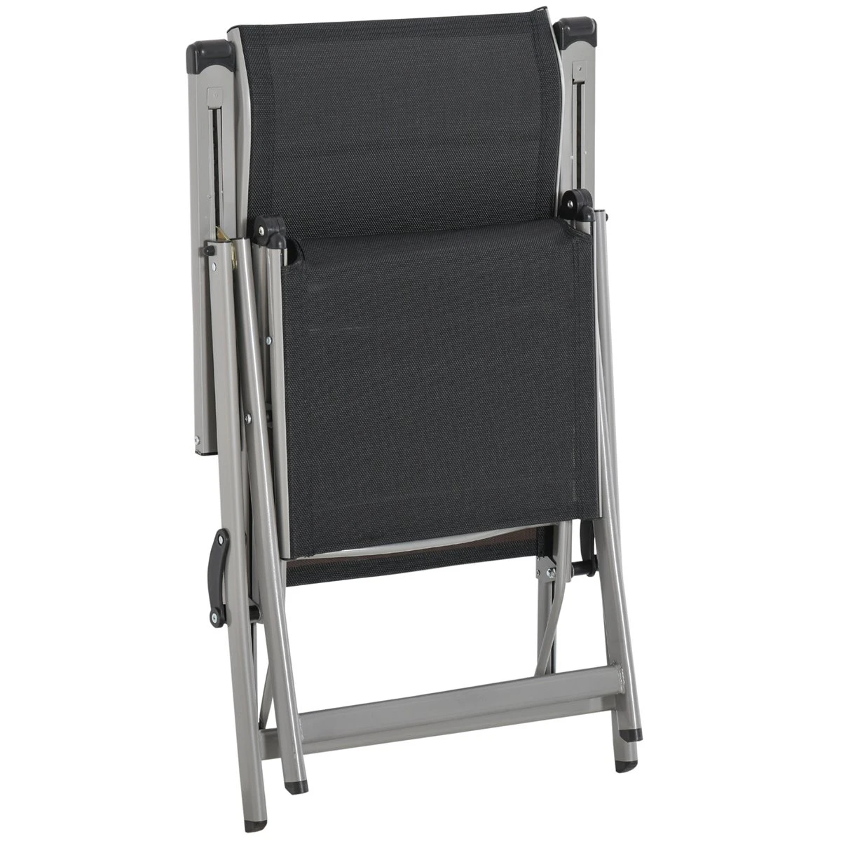 Outsunny Tumbona Plegable De Jardín Sillón Ajustable En 10 Posiciones Con Respaldo Alto Y Reposapiés Transpirable Carga Máx. 120 Kg 78x58x110 Cm Negro 6 Outsunny Tumbona Plegable De Jardín Sillón Ajustable En 10 Posiciones Con Respaldo Alto Y Reposapiés Transpirable Carga Máx. 120 Kg 78x58x110 Cm Negro - Imagen 4