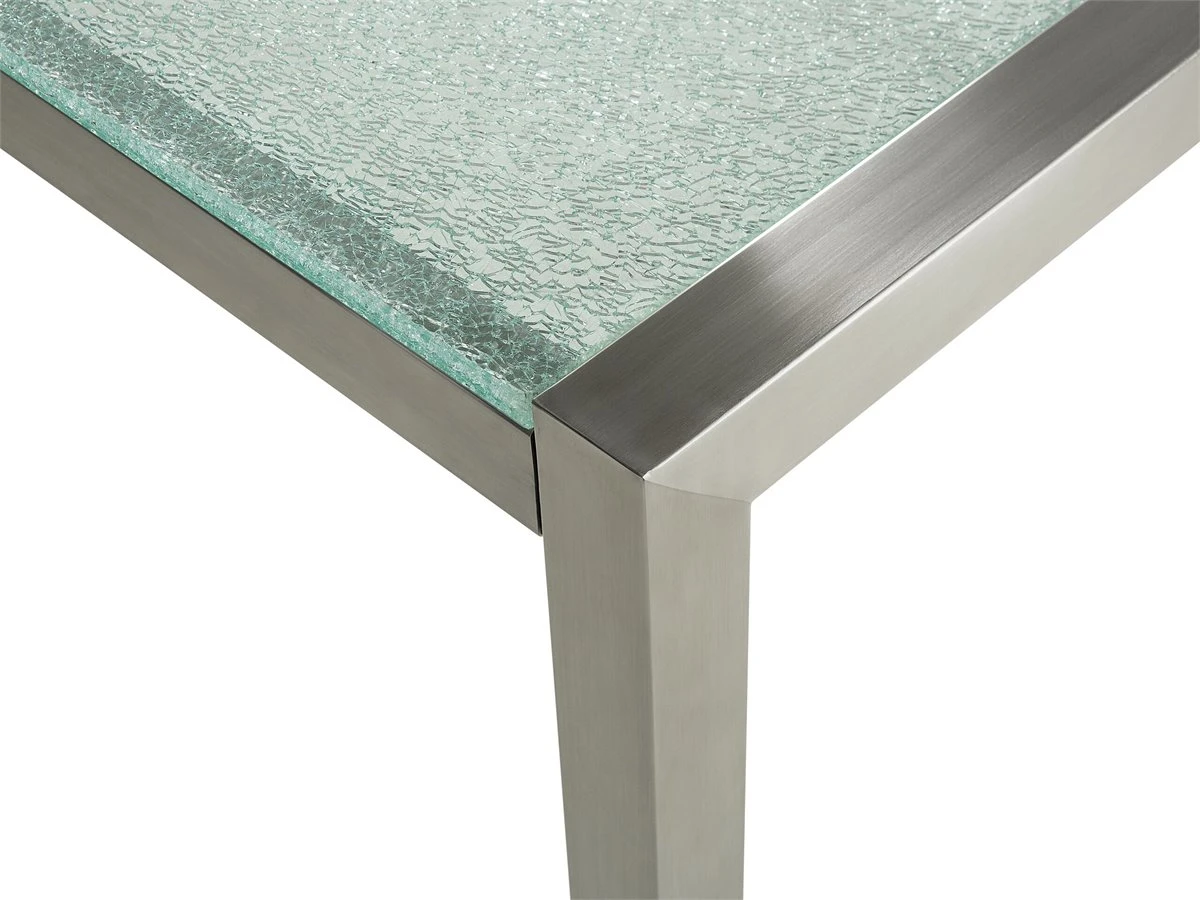 Mesa De Comedor De Metal/vidrio Templado Transparente/plateado 180 X 90 Cm GROSSETO 7 Mesa De Comedor De Metal/vidrio Templado Transparente/plateado 180 X 90 Cm GROSSETO - Imagen 5