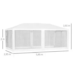 Outsunny Gazebo De Jardín 6x3m Pabellón Con 6 Paredes De Malla Extraíbles Cremallera Y Techo Estilo Catedral Para Fiestas Eventos Reuniones Blanco 16 Outsunny Gazebo De Jardín 6x3m Pabellón Con 6 Paredes De Malla Extraíbles Cremallera Y Techo Estilo Catedral Para Fiestas Eventos Reuniones Blanco -OUTSUNNY TIENDA d41b682a94478c3e6bdaa7b64aa0d14e50a78a2a a188be8f4dbc464487d9904424a818a1