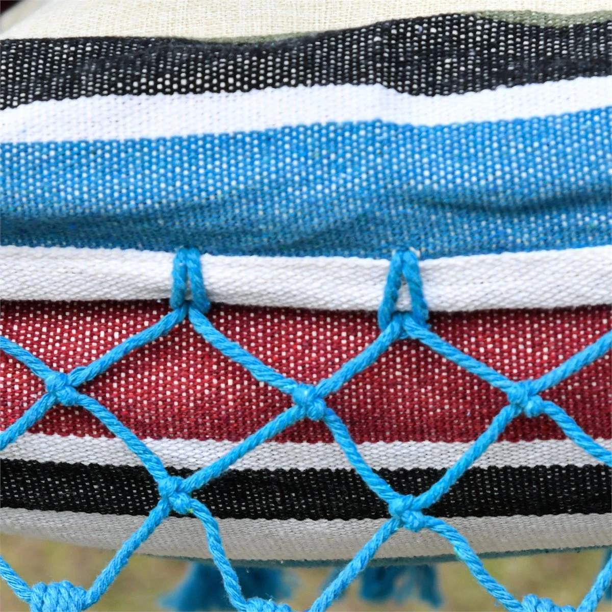 Outsunny Hamaca Doble Portátil De Algodón 285x150 Cm Con Bolsa De Transporte Para Exteriores Patio Jardín Playa Camping Carga 180 Kg Multicolor 11 Outsunny Hamaca Doble Portátil De Algodón 285x150 Cm Con Bolsa De Transporte Para Exteriores Patio Jardín Playa Camping Carga 180 Kg Multicolor - Imagen 9