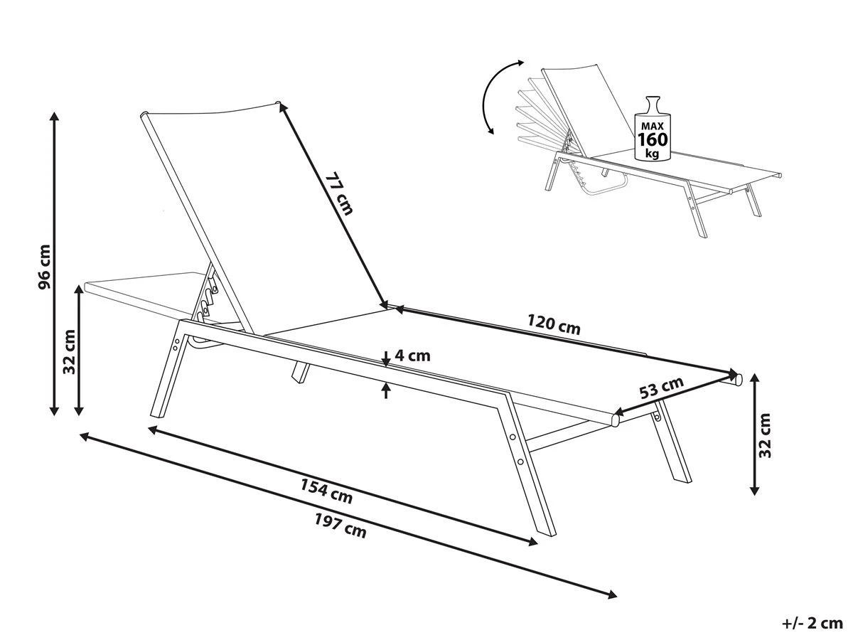 Tumbona De Jardín Azul NOLI 5 Tumbona De Jardín Azul NOLI - Imagen 3