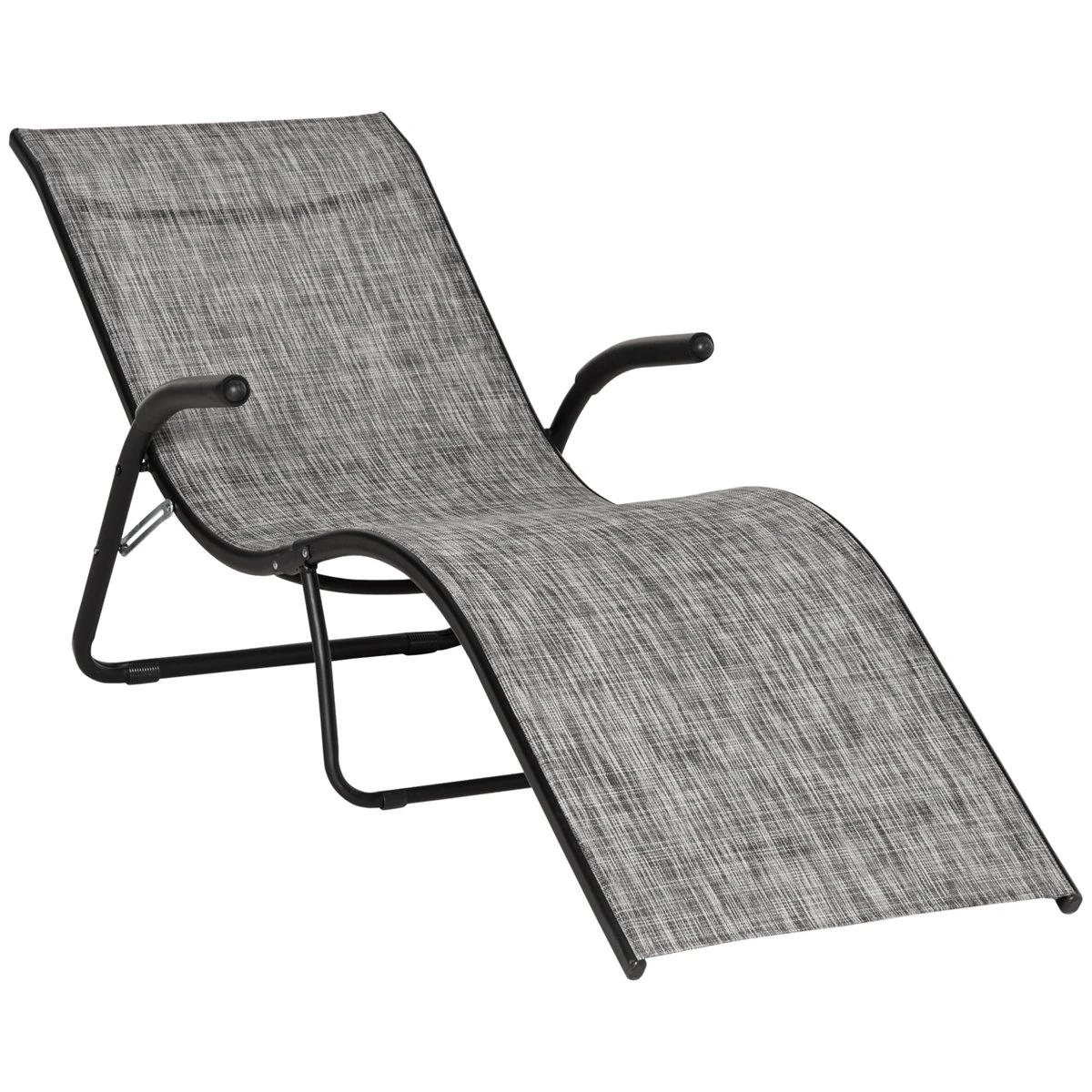 Outsunny Tumbona Plegable De Jardín Con Reposabrazos Reposapiés Respaldo Transpirable Y Marco De Metal Ergonómico Para Terraza Playa Camping 170x62x68 Cm Gris 3 Outsunny Tumbona Plegable De Jardín Con Reposabrazos Reposapiés Respaldo Transpirable Y Marco De Metal Ergonómico Para Terraza Playa Camping 170x62x68 Cm Gris