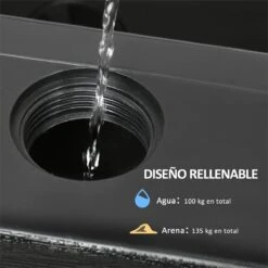 Outsunny Pesos De Base De Sombrilla En Voladizo De 4 Piezas Soporte De Parasol De Patio Rellenable De Agua De 100 Kg O Arena De 135 Kg Para Base Cruzada 98x98x18,5 Cm Negro 15 Outsunny Pesos De Base De Sombrilla En Voladizo De 4 Piezas Soporte De Parasol De Patio Rellenable De Agua De 100 Kg O Arena De 135 Kg Para Base Cruzada 98x98x18,5 Cm Negro -OUTSUNNY TIENDA d7c6b2b52c437ea0e14497274a93ea9ae1c9c8f5 1100d8546f06405e92a3eeeac83f9f9b