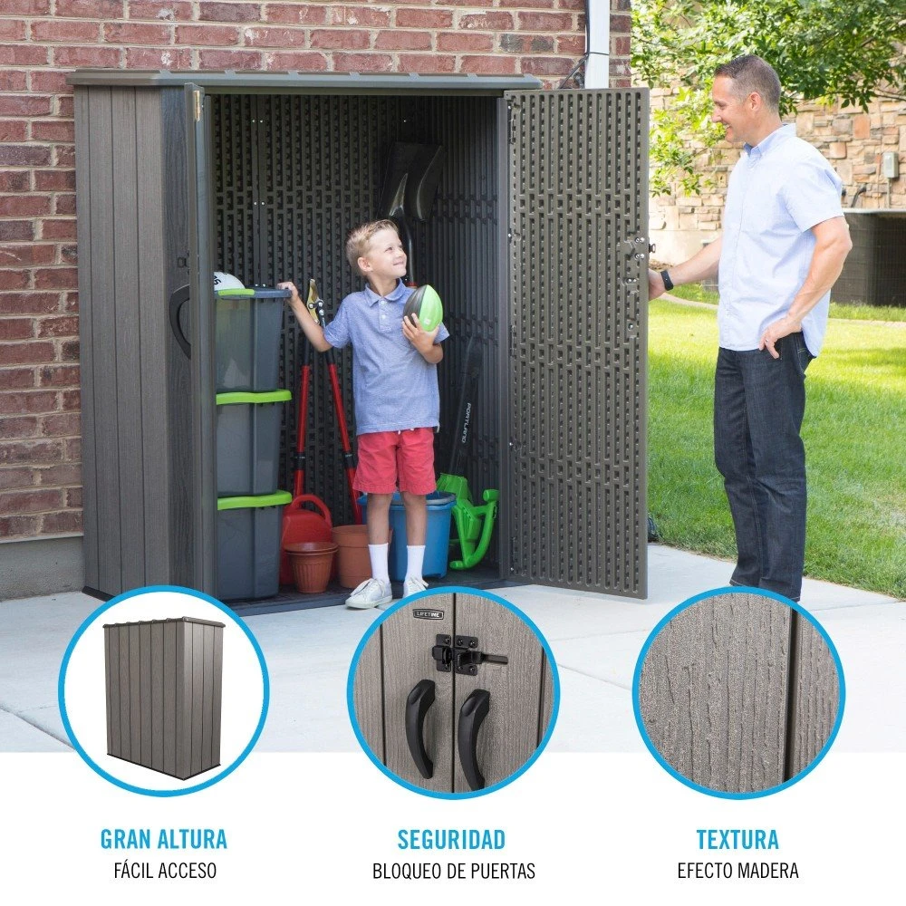 Armario Exterior Ultrarresistente LIFETIME 136x70x172 Cm UV100 6 Armario Exterior Ultrarresistente LIFETIME 136x70x172 Cm UV100 - Imagen 4