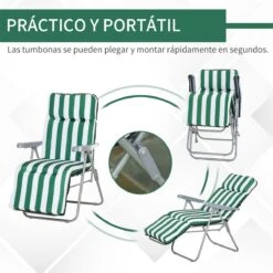 Outsunny 2 Tumbonas Plegables De Jardín Sillas De Gravedad Cero De Acero Con Cojín Acolchado Respaldo Ajustable En 5 Posiciones Y Reposapiés 60x75x50-102 Cm Rayas Verde 15 Outsunny 2 Tumbonas Plegables De Jardín Sillas De Gravedad Cero De Acero Con Cojín Acolchado Respaldo Ajustable En 5 Posiciones Y Reposapiés 60x75x50-102 Cm Rayas Verde -OUTSUNNY TIENDA d80bea0732a59b2330736744412e7ade7b5aedb4 3c34b6924c1c42c3a437e53365446560