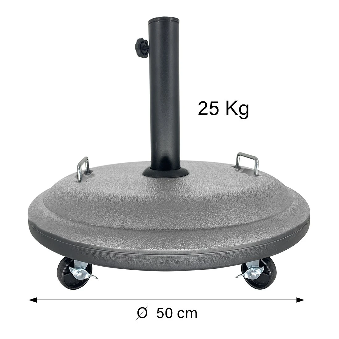 Acomoda Textil – Base De Sombrilla Ajustable Redonda 50 Cm ø Con Ruedas Para Jardín, Patio, Terraza. Soporte De Parasol 25 Kg Resistente, Manejable Con Doble Asa. (Redonda Con Ruedas 50 Cm ø) 4 Acomoda Textil – Base De Sombrilla Ajustable Redonda 50 Cm ø Con Ruedas Para Jardín, Patio, Terraza. Soporte De Parasol 25 Kg Resistente, Manejable Con Doble Asa. (Redonda Con Ruedas 50 Cm ø) - Imagen 2