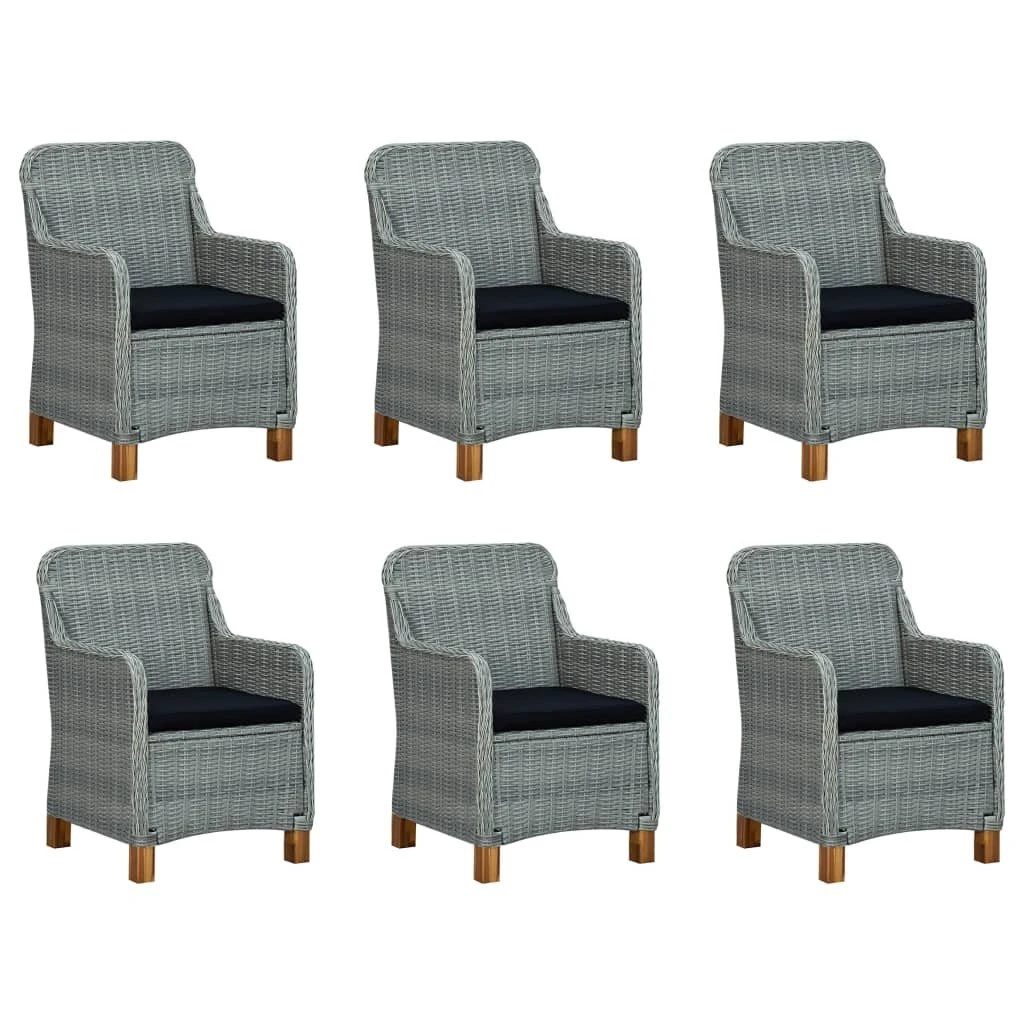 Juego De Comedor De Jardín 7 Piezas Gris Claro VidaXL 8 Juego De Comedor De Jardín 7 Piezas Gris Claro VidaXL - Imagen 6