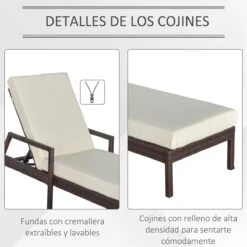 Outsunny Conjunto De 2 Tumbonas De Ratán De Jardín Con Cojines Acolchados Respaldo Ajustable En 5 Posiciones 2 Ruedas Y Tela Extraíble Lavable 67x196x51 Cm Crema 17 Outsunny Conjunto De 2 Tumbonas De Ratán De Jardín Con Cojines Acolchados Respaldo Ajustable En 5 Posiciones 2 Ruedas Y Tela Extraíble Lavable 67x196x51 Cm Crema -OUTSUNNY TIENDA d9ad6b7311319930bea4f5bca46a3339dd23c913 b21a865d37b447bc8b468342650b8ada