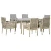 Outsunny Conjunto De Muebles De Comedor Para Jardín 7 Piezas 1 Mesa De Vidrio Y 6 Sillas De Ratán Con Respaldo Transpirable Y Cojines Acolchados Para Terraza Exterior Gris Y Natural -OUTSUNNY TIENDA da49a3ee4158a78b988e2e2836aaf75fef6645d3 9a8f703b038f45fabe25fc844280e617