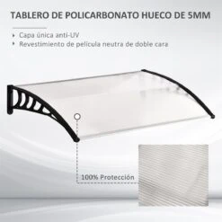 Outsunny Tejadillo De Protección Para Puertas Ventanas Contra Sol Y Lluvia Marquesina De Techo Diseño Moderno Aleación De Aluminio Duradero 122x89x24 Cm Transparente -OUTSUNNY TIENDA db14a44e848fce7755ee76d72bd84bbd418b3f02 a29f338f9a1f4ecca3a9fd89af10b946