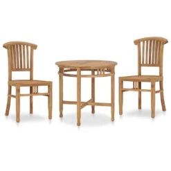 Conjunto De Comedor De Jardín 3 Piezas Madera Maciza De Teca VidaXL