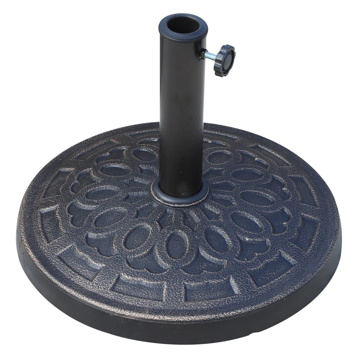 Outsunny Base Para Sombrilla De Jardín Peso Neto 12 Kg Soporte De Parasol Redondo De Resina Para Postes De 38mm/48mm Para Terraza Patio Exterior Ø44x34 Cm Bronce 3 Outsunny Base Para Sombrilla De Jardín Peso Neto 12 Kg Soporte De Parasol Redondo De Resina Para Postes De 38mm/48mm Para Terraza Patio Exterior Ø44x34 Cm Bronce