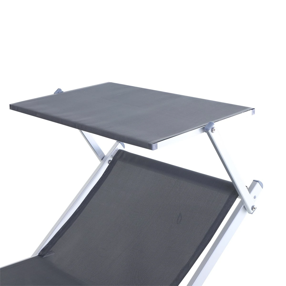 Outsunny Tumbona Plegable Y Reclinable De Aluminio Con Toldo Incorporado Para Piscina Jardín Terraza Exterior Carga 120 Kg 169x72x55/72cm Gris 12 Outsunny Tumbona Plegable Y Reclinable De Aluminio Con Toldo Incorporado Para Piscina Jardín Terraza Exterior Carga 120 Kg 169x72x55/72cm Gris - Imagen 10