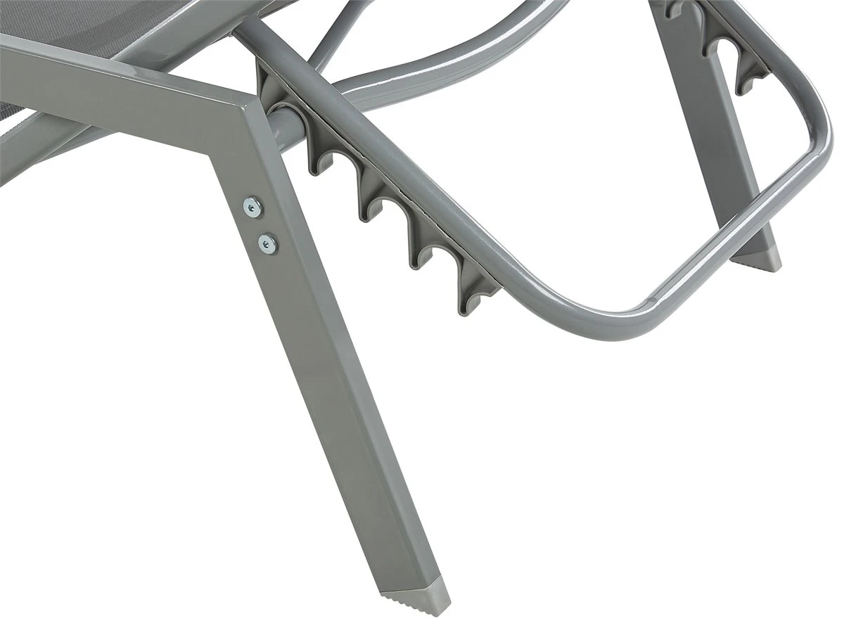 Tumbona De Metal/textil Trenzado Gris VERNAZZA 10 Tumbona De Metal/textil Trenzado Gris VERNAZZA - Imagen 8