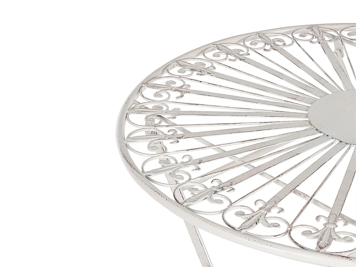 Mesa De Balcón De Metal Blanco Crema ø 70 Cm SCAFA 7 Mesa De Balcón De Metal Blanco Crema ø 70 Cm SCAFA - Imagen 5