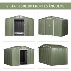 Outsunny Cobertizo De Jardín Exterior 277x195x192 Cm Caseta De Jardín Metálica Para Almacenamiento De Herramientas Con 4 Ventanas 4,83 M² Verde Claro 17 Outsunny Cobertizo De Jardín Exterior 277x195x192 Cm Caseta De Jardín Metálica Para Almacenamiento De Herramientas Con 4 Ventanas 4,83 M² Verde Claro -OUTSUNNY TIENDA dde6ea99c2a0cf3fb891fc1fad87870fcd3bb4df ec9dc0ceb7584561a11edd114b3a61a1