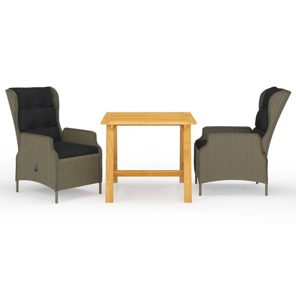 Juego De Comedor Para Jardín De 3 Piezas Marrón VidaXL 5 Juego De Comedor Para Jardín De 3 Piezas Marrón VidaXL - Imagen 3