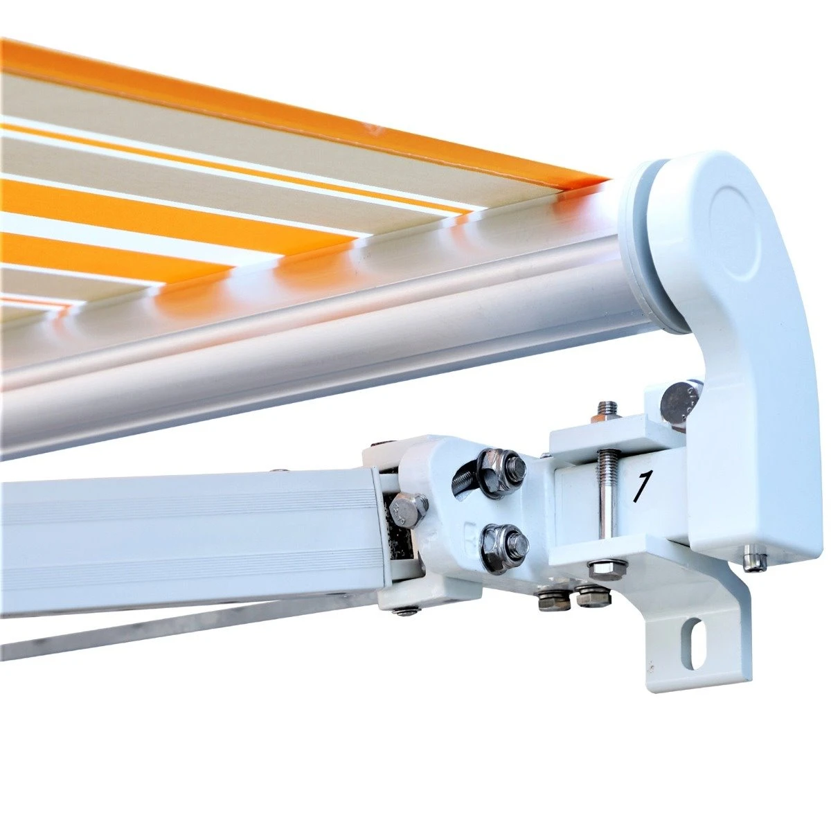 Outsunny Toldo Retráctil Con Manivela Toldo De 300x250cm Con Brazo Articulado De Aluminio Y Poliéster 280g/m² Rayas Naranja Beige Y Blanco 12 Outsunny Toldo Retráctil Con Manivela Toldo De 300x250cm Con Brazo Articulado De Aluminio Y Poliéster 280g/m² Rayas Naranja Beige Y Blanco - Imagen 10