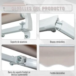 Outsunny Toldo Manual Con Manivela 3x2m Toldo Con Brazo Plegable Retráctil Ángulo Ajustable De Aluminio Protección Solar Para Puerta Ventanas Balcón Beige 19 Outsunny Toldo Manual Con Manivela 3x2m Toldo Con Brazo Plegable Retráctil Ángulo Ajustable De Aluminio Protección Solar Para Puerta Ventanas Balcón Beige -OUTSUNNY TIENDA debbee30ae857739b921a5cde12fa718b84f9287 f3af6d0a0ac44d12b8a5873c9917358e
