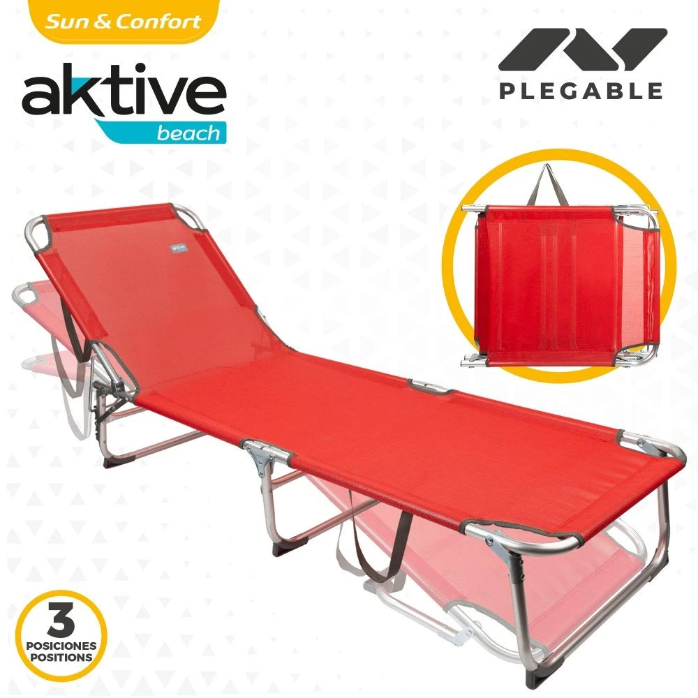 Tumbona De Playa Plegable Con Respaldo Reclinable Aktive Beach 5 Tumbona De Playa Plegable Con Respaldo Reclinable Aktive Beach - Imagen 3