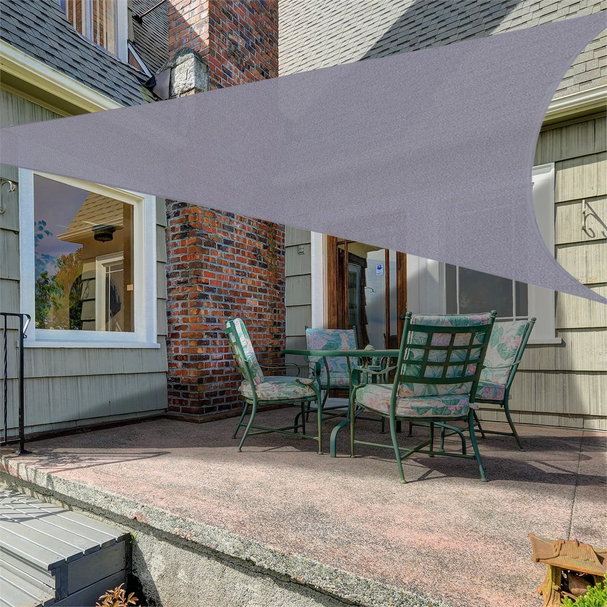 Outsunny Toldo Vela Triangular 3x3x3m Vela De Sombra Para Terraza Jardín Camping Resistente Al Agua Protección UV Poliéster Color Gris 4 Outsunny Toldo Vela Triangular 3x3x3m Vela De Sombra Para Terraza Jardín Camping Resistente Al Agua Protección UV Poliéster Color Gris - Imagen 2