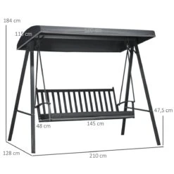 Outsunny Columpio De Jardín De 3 Plazas Silla Balancín Con Toldo Inclinable Cojín Extraíble Y Marco De Acero Para Terraza Piscina Patio Carga 360 Kg 210x128x184 Cm Gris Oscuro 13 Outsunny Columpio De Jardín De 3 Plazas Silla Balancín Con Toldo Inclinable Cojín Extraíble Y Marco De Acero Para Terraza Piscina Patio Carga 360 Kg 210x128x184 Cm Gris Oscuro -OUTSUNNY TIENDA e1bd097cfe1ce9f32b4d7a2920e38d4ab4c529d1 4673eaf79a8a47df81fcadc1d3590757