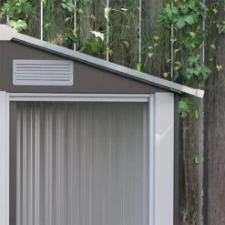 Outsunny Caseta De Jardín De 2 M² 152x132x188 Cm Cobertizo Exterior De Acero Galvanizado Con Puerta Corredera Y Ventilaciones Para Almacenamiento De Herramientas Base Incluida Gris 17 Outsunny Caseta De Jardín De 2 M² 152x132x188 Cm Cobertizo Exterior De Acero Galvanizado Con Puerta Corredera Y Ventilaciones Para Almacenamiento De Herramientas Base Incluida Gris -OUTSUNNY TIENDA e26b64a3dc04063107206c6d23ce1eee5ea55cca 83692e7fbc694c638ea9dac9f314fe97