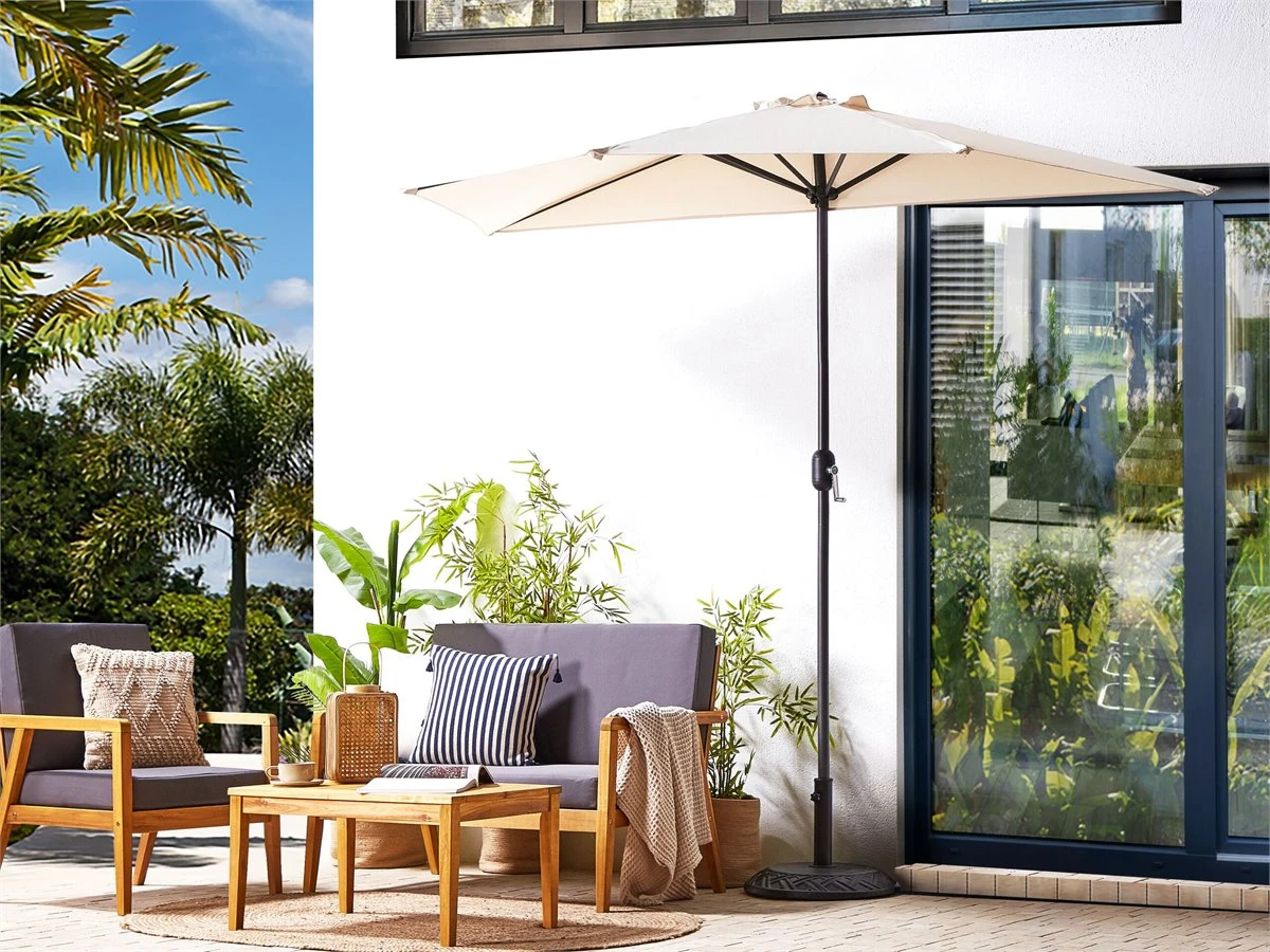 Sombrilla De Poliéster Beige/negro 270 Cm GALATI 3 Sombrilla De Poliéster Beige/negro 270 Cm GALATI