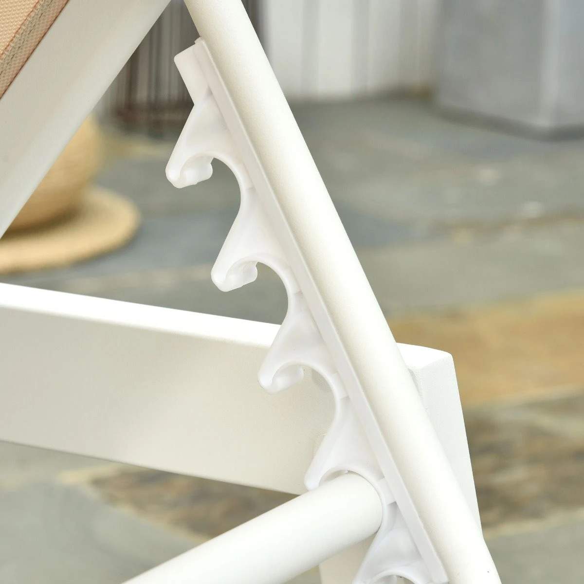 Outsunny Tumbona Multiposiciones De Jardín Con Respaldo Reclinable En 5 Posiciones De Aluminio Y Texteline Carga 160 Kg Para Patio Terraza 202x65x43 Cm Beige 9 Outsunny Tumbona Multiposiciones De Jardín Con Respaldo Reclinable En 5 Posiciones De Aluminio Y Texteline Carga 160 Kg Para Patio Terraza 202x65x43 Cm Beige - Imagen 7