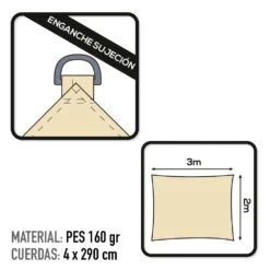 Toldo Vela De Sombreo Rectangular Aktive Garden Color Crema 8 Toldo Vela De Sombreo Rectangular Aktive Garden Color Crema -OUTSUNNY TIENDA e455af4c24d8a9d1b070adada9889224d6f655e6 57cb23d2cbbf4ae692c50c84dcc921f2