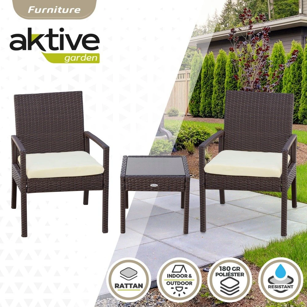 Conjunto Muebles Terraza Con Sillones Y Mesita Ratán Aktive 4 Conjunto Muebles Terraza Con Sillones Y Mesita Ratán Aktive - Imagen 2