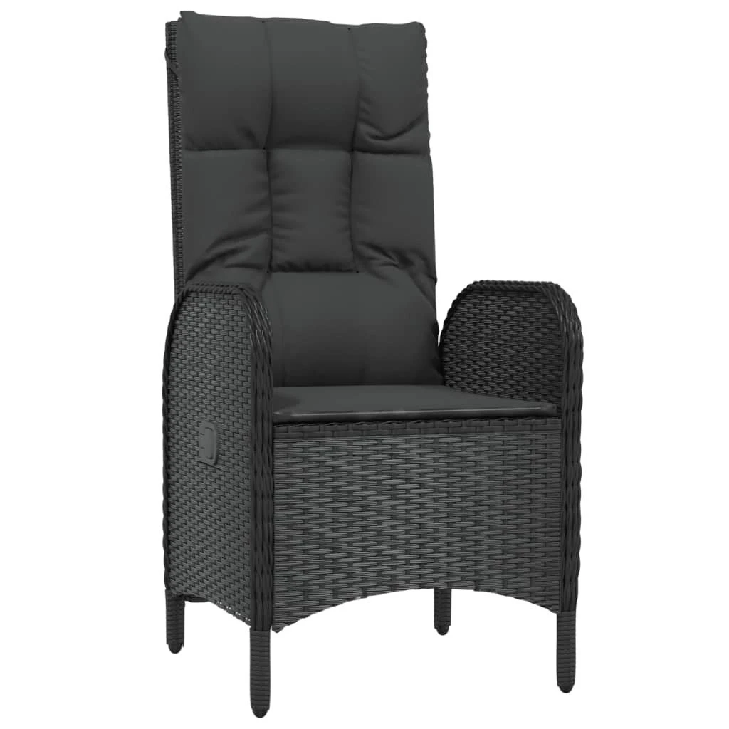 Set Comedor Jardín 7 Pzas Y Cojines Ratán Sintético Negro Gris VidaXL 7 Set Comedor Jardín 7 Pzas Y Cojines Ratán Sintético Negro Gris VidaXL - Imagen 5