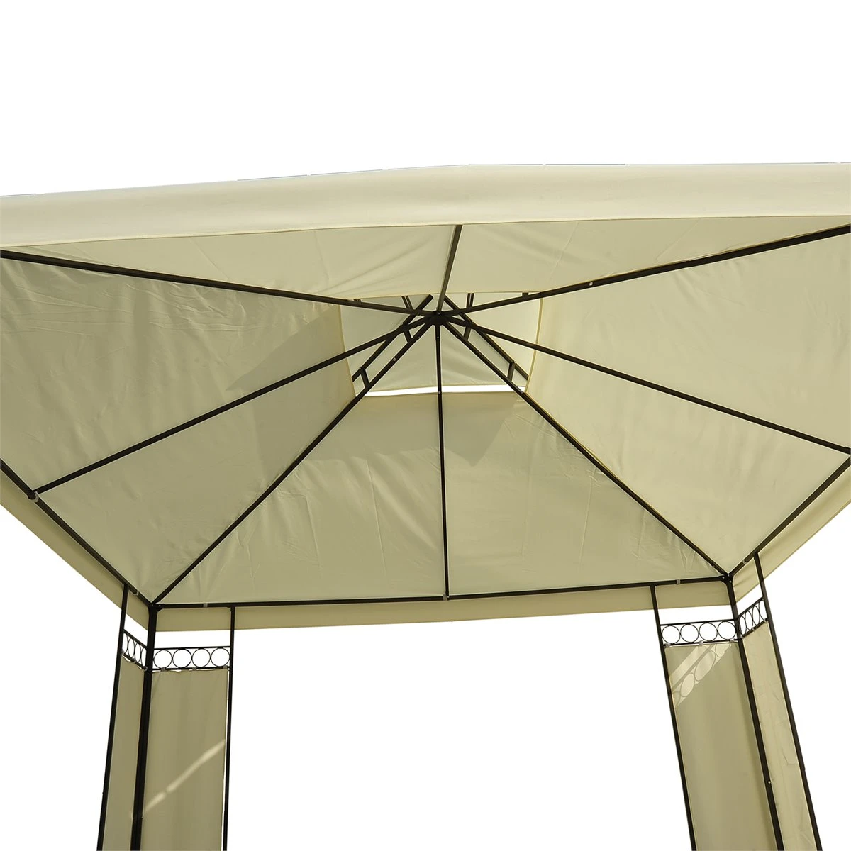 Outsunny Carpa 3x3m Con Techo Ventilador Postes De Acero Estable Para Exteriores Patio Jardín Pabellón Cenador Estructura Metálica Color Crema 8 Outsunny Carpa 3x3m Con Techo Ventilador Postes De Acero Estable Para Exteriores Patio Jardín Pabellón Cenador Estructura Metálica Color Crema - Imagen 6